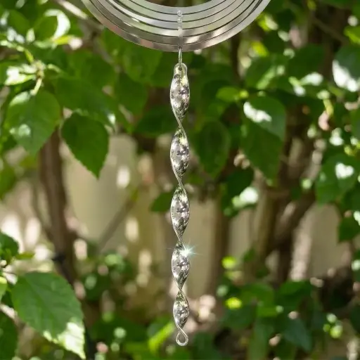 [IMP-240] Cola para Windspinner - Espiral plástica brillante 29cm (Plateada)