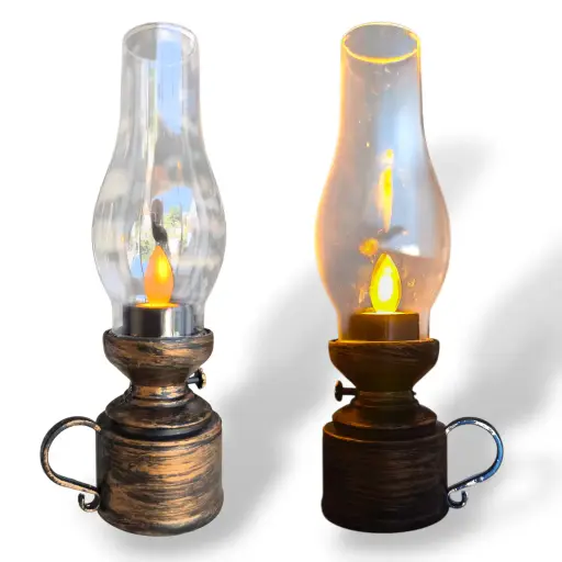 [MOD-02] Vela Decorativa - Lámpara de Aceite con Llama móvil 18x5cm (Pilas incluídas)