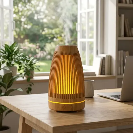 [HUM-019] Humidificador RGB Vetas de Madera 16x9cm 200ml (Sin filtro - apto aceites) 