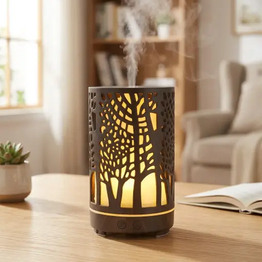 [HUM-018] Humidificador USB Arbol de Madera 15x9cm 200ml (Sin filtro - apto aceites) 