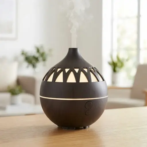 [HUM-017] Humidificador RGB Mandala triangulos 180ml 14x6cm (Sin filtro - Apto aceites)