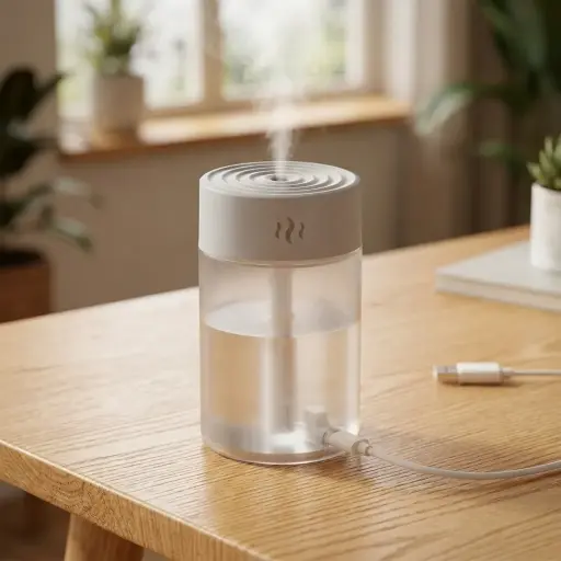 [HUM-003] Humidificador USB cilíndrico Color Transparente (Ideal para autos)