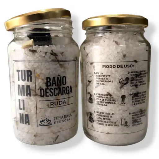 Frasco 360ml - Sales de Baño de Descarga Turmalina Ruda (500g)