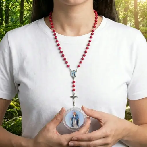 [ONC-131] Rosario Perfumado Virgen Medalla Milagrosa (En cajita plástica)