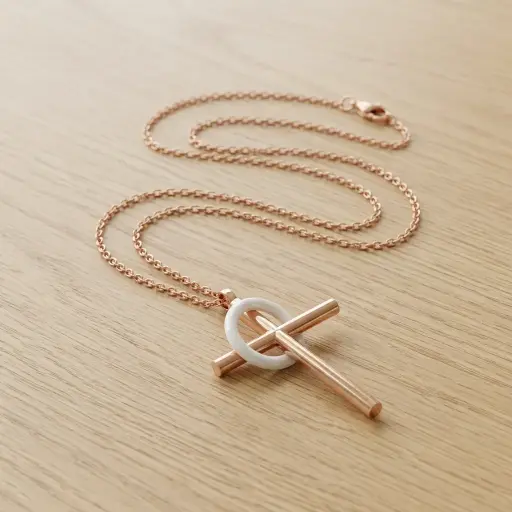Collar de Acero Inox. Cruz (5cm) 
