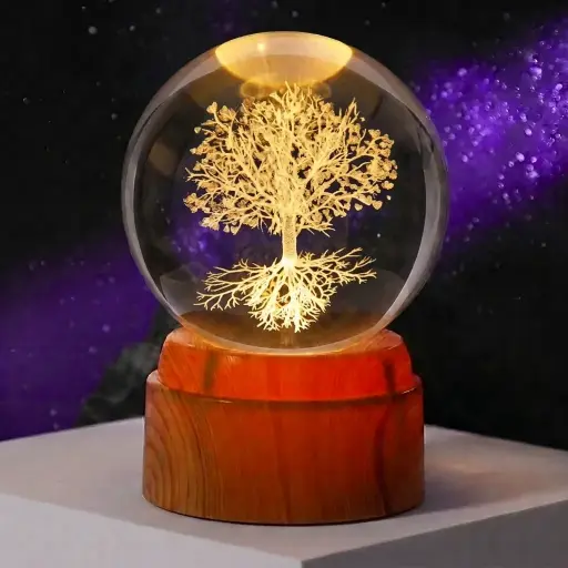 Lamp. Esfera de Vidrio GIRATORIA - Árbol de la Vida (8cm)