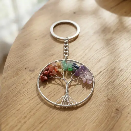 [IMP-292] Llavero de Cristales - Árbol 7 chakras (5cm)