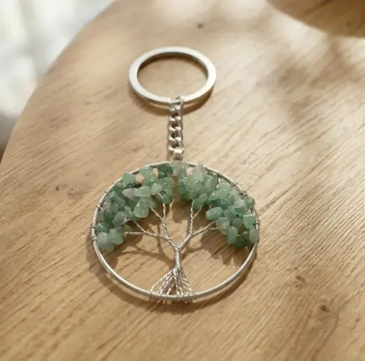 [IMP-293] Llavero de Cristales - Árbol Cuarzo Verde (5cm)