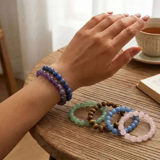 Pulsera Bolitas de Cristales